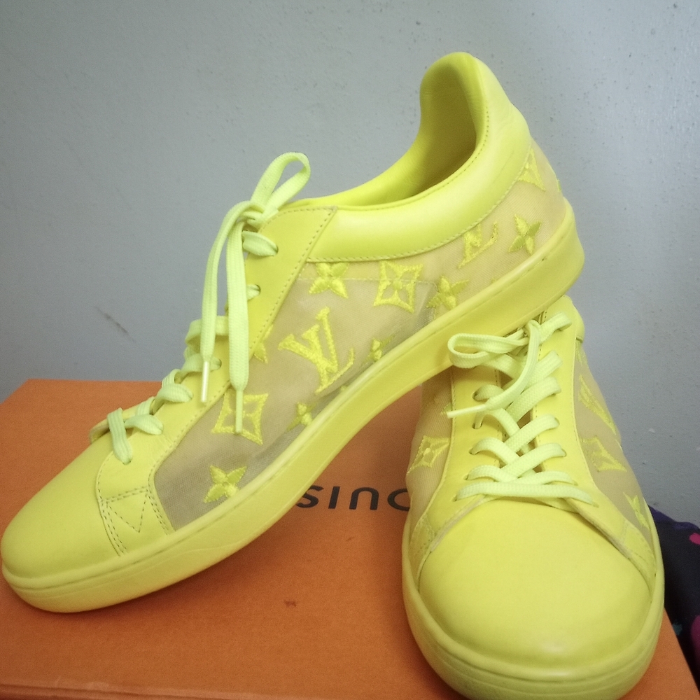Unisex Auth.Louis Vuitton Neon Yellow Mesh Shoes/M 6.5 W 8.5/Lightly Used/MS0179